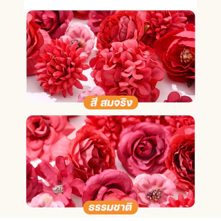 แพคเกจวัสดุดอกไม้ปลอม DIY ดอกไม้ประดิษฐ์ขนาดเล็ 50PCS หัวดอกไม้ผสม ดอกไม้ประดิษฐ์ตกแต่ง