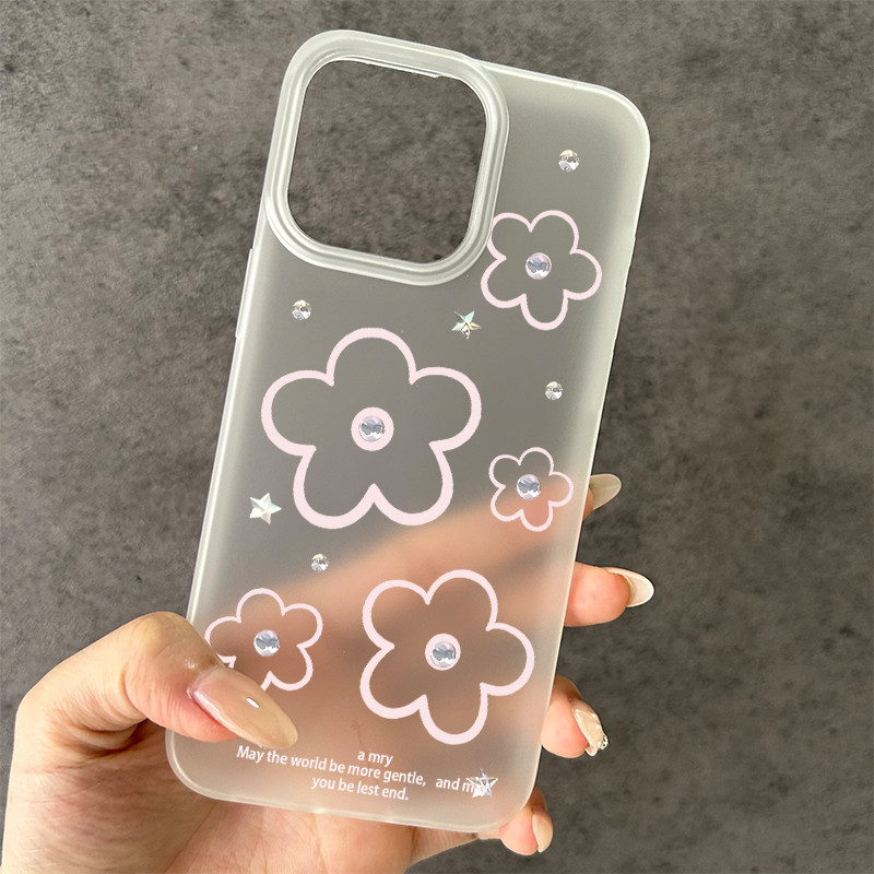 ดอกไม้สวยงาม ใช้ได้กับ IPhone 15 12 11 13 16 14 Pro Max XR XS X Max 6s 6 7 8 Puls   เคสไอโฟน 12 ผิวเคลือบด้าน