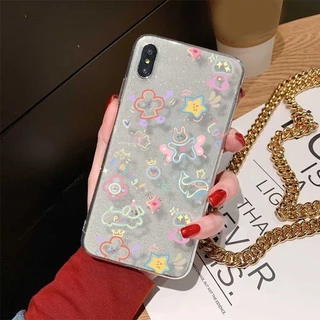 🎈🎈เคส iPhone13 17 สำหรับ IP11 12 13 14 15 16PROMAX XS 16 IP11 เคสใสแบบแวววาว TPU นุ่มสีสันสด ลายการ์ตูนสีสันสดใสน่ารั