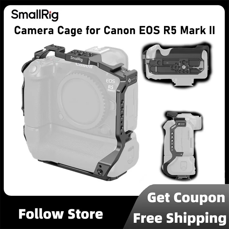 SmallRig ขยายกล้องสําหรับ Canon EOS R5 Mark II พร้อมแบตเตอรี่ Grip BG-R20 ในตัว Arca-Swiss Quick Rel