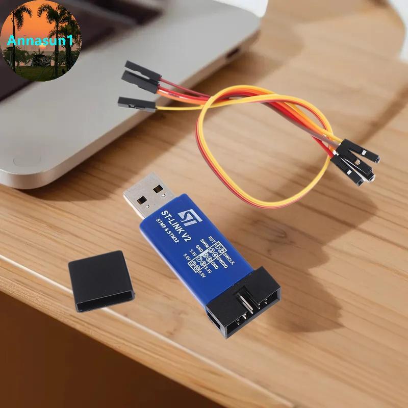 Annasun 1/2/3 ชิ้น ST LINK V2 LINK STLINK STM8 STM32 จําลองดาวน์โหลดโปรแกรมเมอร์ W ฝาครอบสาย Emulato