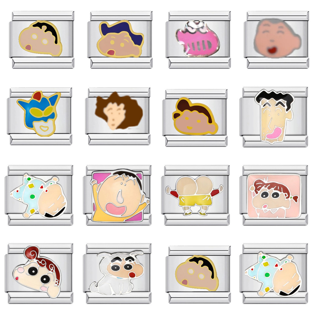 สร้อยข้อมือ Crayon Shin-chan แบบ charm สแตนเลส 9 มม. สำหรับทำเครื่องประดับเอง
