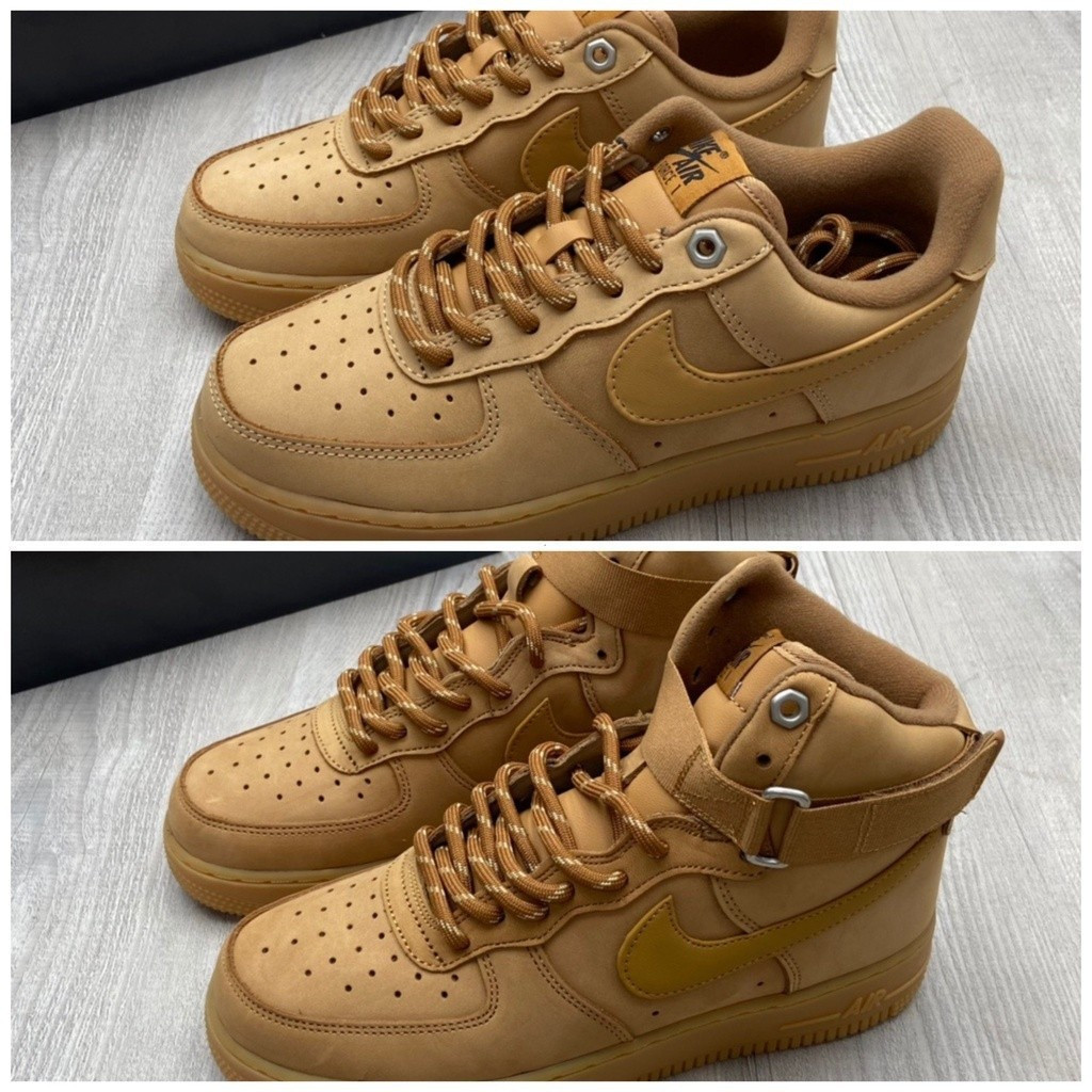 รองเท้าผ้าใบ Air Force One CJ9178-200 สไตล์โลว์ ผ้าลินินสีข้าวสาลี