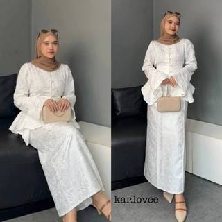 POSIE Atasan Janggan Modern Jaquard Premium | Atasan Kancing Rempel Baju Wisuda Lamaran | Bridesmaid Embos Jaguard 0540 B1236