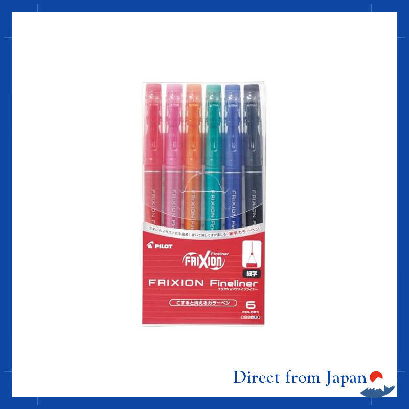 PILOT Friction Fine Liner Color Pen 0.45mm 6-Color Set SFFL72F6C