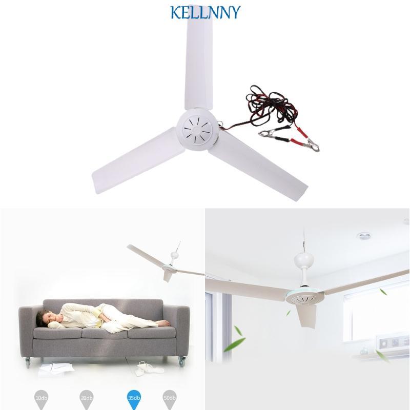 Kelln เงียบ 3 ใบ DC12V เพดาน Canopy พัดลมสําหรับ Camping เตียงเต็นท์หอพัก