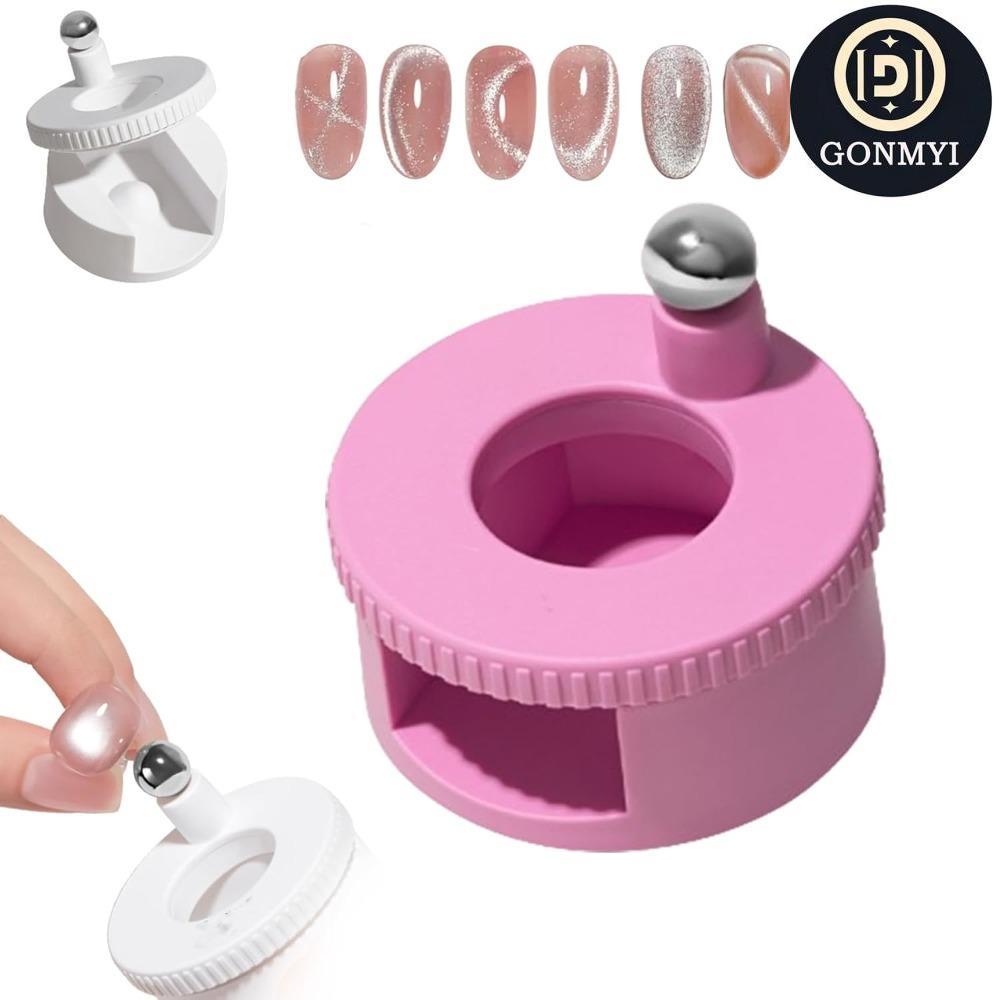 GONMYI Cat Eye Nail Magnet, DIY Wide Light Glass Bead Effect หมุน Cat Eye Magnet, Multifunctional Strong Uniform Magnetic Force เครื่องมือแม่เหล็กเล็บอัตโนมัติ