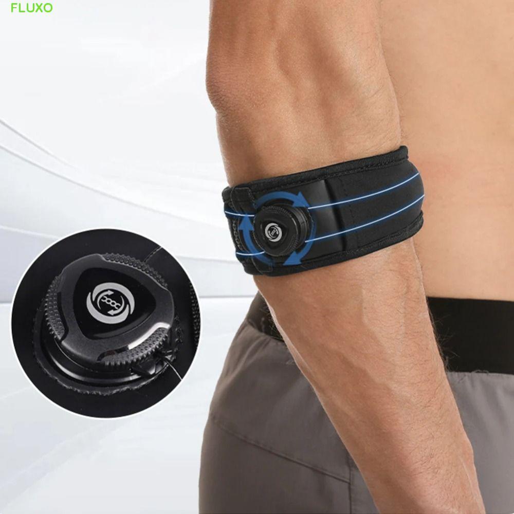 FLUXO พยุงข้อศอกแบบปรับได้ สำหรับเทนนิสรองกอล์ฟ ออกแบบมาเพื่อความสบายด้วยวัสดุซิลิโคน