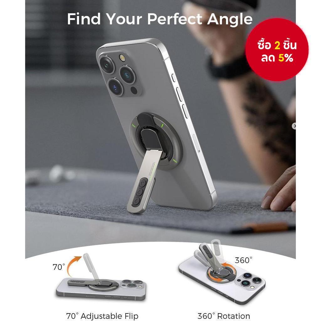 ที่วางแหวนโทรศัพท์แบบแม่เหล็กสองด้านแบบเครื่องกลหรูหราเบาๆ-คลายเครียด360° หมุนได้