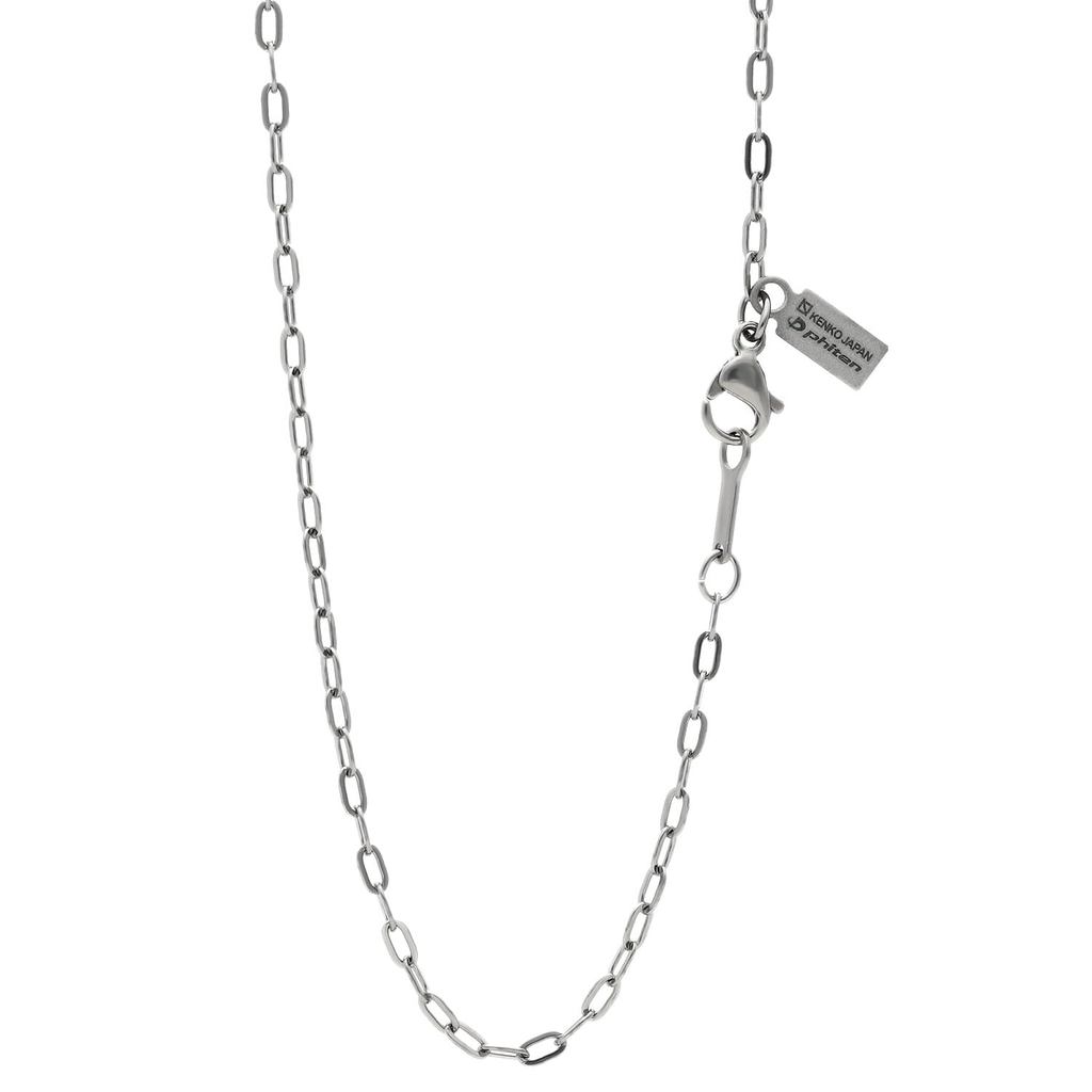 [KJ phiten] Limited Edition Titanium Necklace, Nagahira Azuki Chain, 1.9mm Width, 55cm, Made in Japa