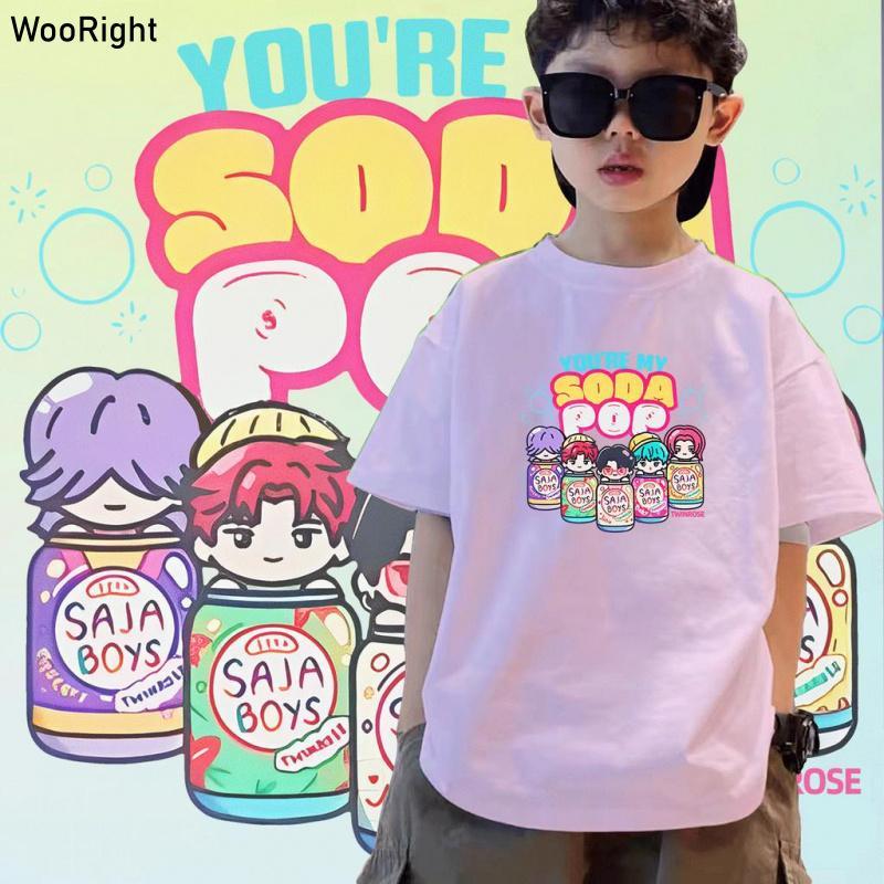 เสื้อเด็ก สบาย 100~150 ซม. แนะนำ หวาน Soda Pop KPOP Ja Boys ยาว