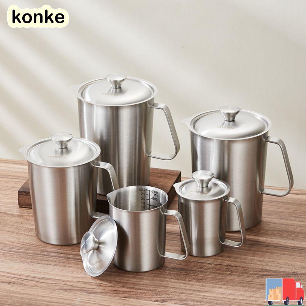ถ้วยตวง KONKE สแตนเลส 304 พร้อมฝาปิดบีกเกอร์ในห้องปฏิบัติการ, การออกแบบขนาดด้านในหนาขนาดใหญ่ความจุ L