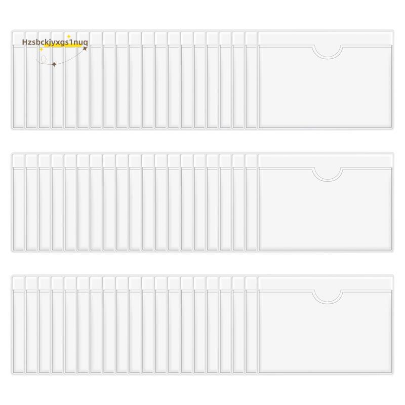 Hzsbckjyxgs1uq60 ชิ้น Self-Adhesive Label Holder Card Pockets Label Holder Clear Library Card Holder