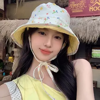 Miss_J พร้อมส่งจากกทม🎀หมวกปีกกว้างกันแดดสไตล์ญี่ปุ่นแบบกลับด้านได้สำหรับผู้หญิง ปี 2026 พิมพ์ลายดอกไม้สุดน่ารักและหวาน