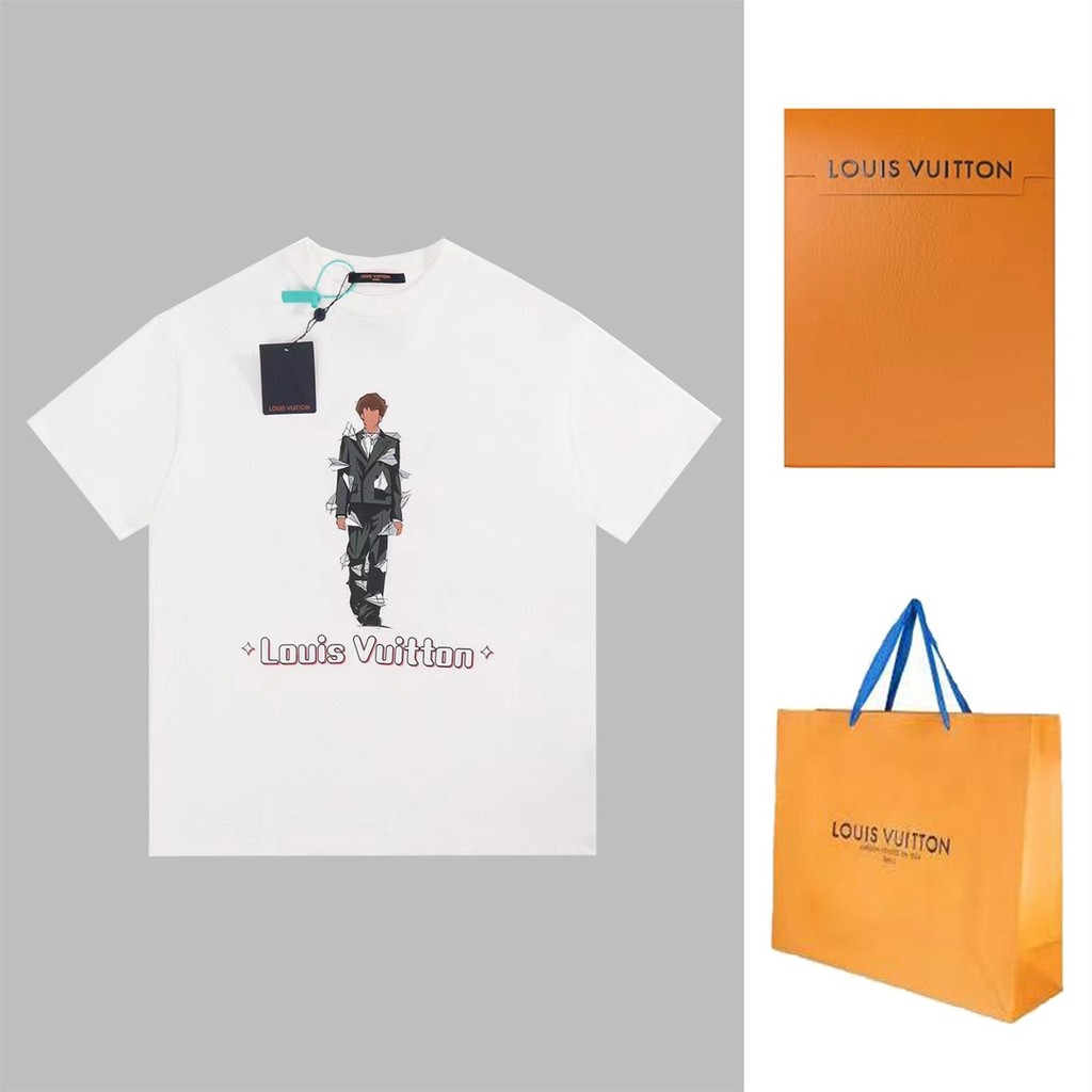 ล & โวลต์/2026ต้นฤดูใบไม้ผลิสไตล์ใหม่แขนสั้นเสื้อยืดผู้ชายผู้หญิงคู่สไตล์อารมณ์กลางแจ้งสีทึบหลวมสบาย