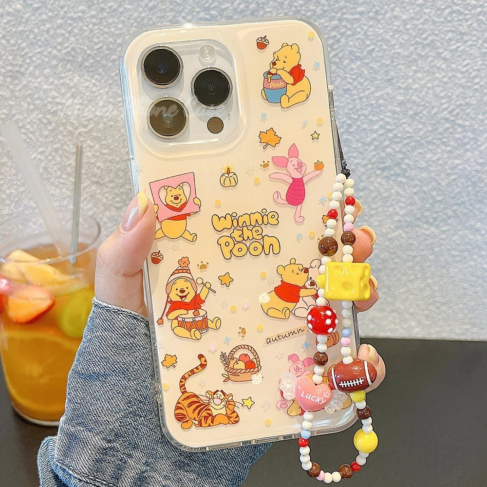 หมีพูห์โซ่อะคริลิกรณีโทรศัพท์ case for OPPO A3X A38 A74 A95 F19 A58 A60 A78 A16K A7 A8 A17 RENO12 A52 A53 A57 A9 A77S
