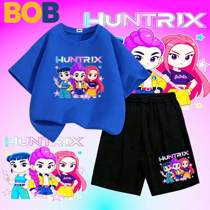 BOB [พร้อมส่ง]เสื้อผ้าเด็กผู้ชายชุดสวย KPOP Hunter Girl ผ้าคอตตอนผสม ทรงหลวม ไม่ยับ ใส่ได้ทุกวัน แฟชั่นเด็กชายนิยมมาก#21 ราคา ถูกที่สุด ดีลบีเคเค แกลเลอรีภาพที่ 2