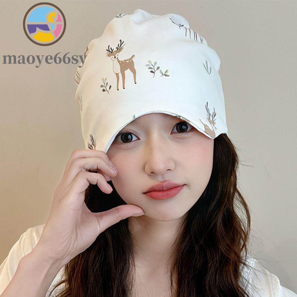 MAOYE66SY หมวกคุมขังหลังคลอด, ระบายอากาศได้ 2in1 Mother Headscarf, Hair Protector Eye Mask Windproof