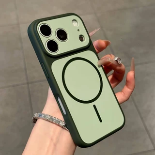 เปลี่ยนทันทีถึง 17SeriesLuxury สีการปิดกั้นซิลิโคนเคสโทรศัพท์สําหรับ IPhone 17 16 15 14 13 12 11 Pro Max 17AIR ปลอกแม่เหล็ก Matte Skin Feel Anti-slip ฝาครอบกันกระแทก