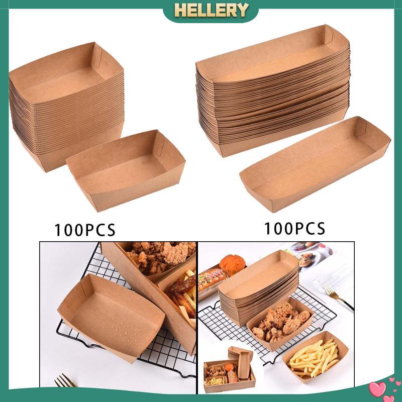 [HelleryTH] ตะกร้าเสิร์ฟแบบใช้แล้วทิ้ง 100 เท่าสําหรับงานหนักสําหรับขนมหวานแซนวิช Nachos