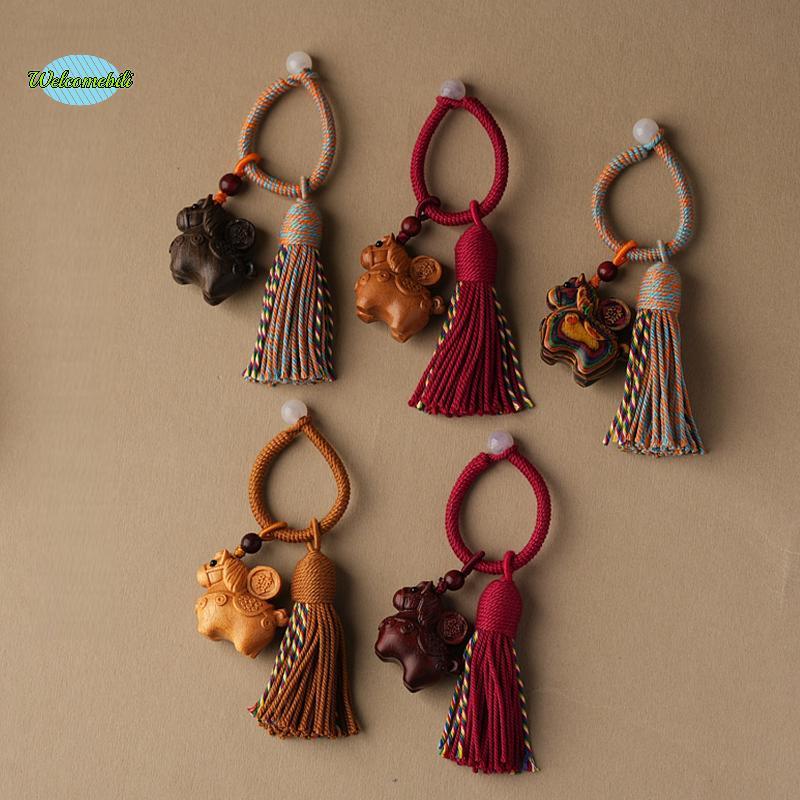 [WLB-t] มาสคอตไม้สร้างสรรค์ Pony sel พวงกุญแจ Zodiac Horse จี้ Bapa แขวนตกแต่งปีใหม่ของที่ระลึกของขว