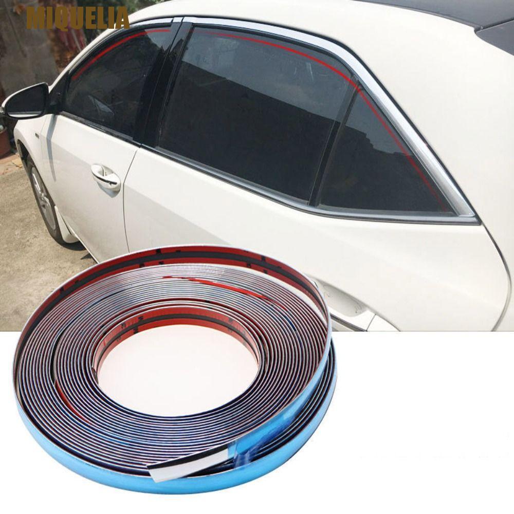 MIQUELIA รถ Chrome Trim Strip Soft Auto อุปกรณ์เสริม Universal Silver Door Window กันชน Moulding จัด