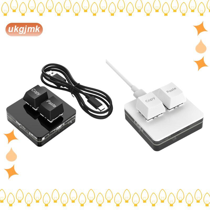 [ukgjmk] Copy and Paste 2 Key Keyboard 2 Key Gaming Keyboard สาย USB Hotswap RGB USB Mini Keyboard 2