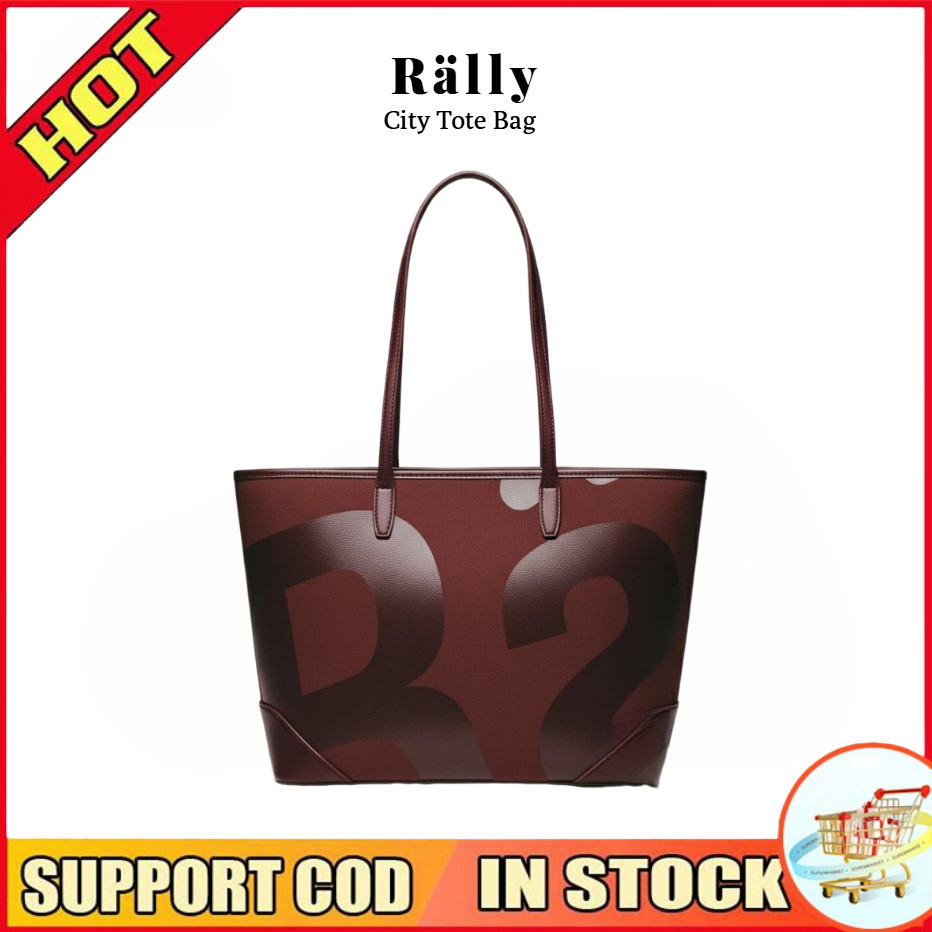 【สินค้าพร้อมส่ง】100%ของแท้ Rally City Tote (สีแดงไวน์) รุ่นใหม่ล่าสุด