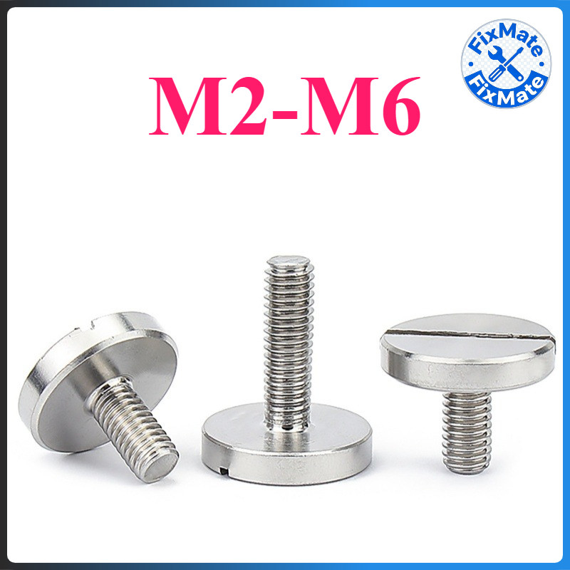 GB833 หัวจมแบน หัวกลมแบน เกลียวมิล หยาบ สกรู น็อต สแตนเลส 304 M2-M6 Pan Head Slotted(FM-1)