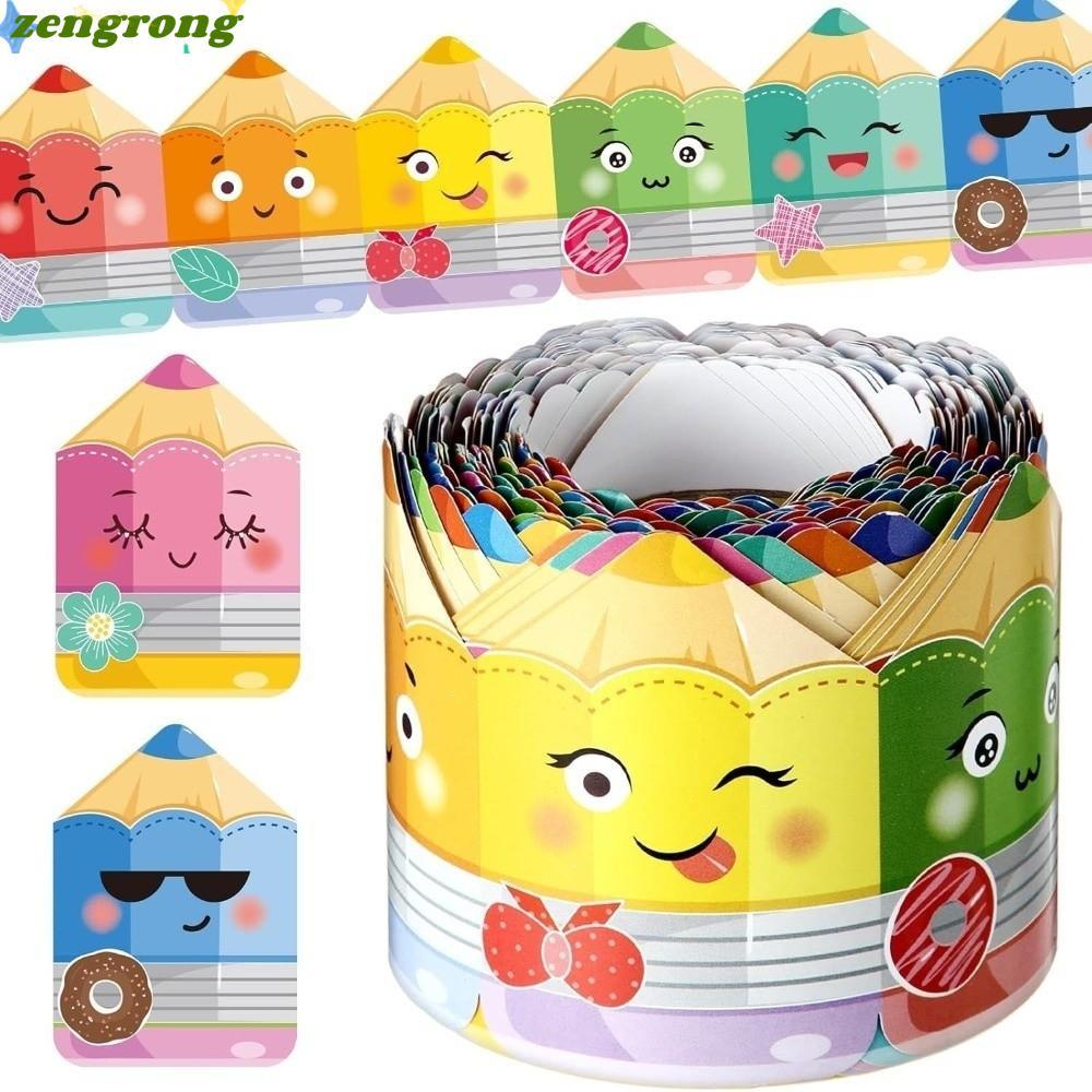 ZENGRONG กระดานดํา Bulletin Board Border, 7 ซม.กระดาษขอบ, DIY Self กาวสติกเกอร์ตกแต่งงานฝีมือทําด้วยมือ