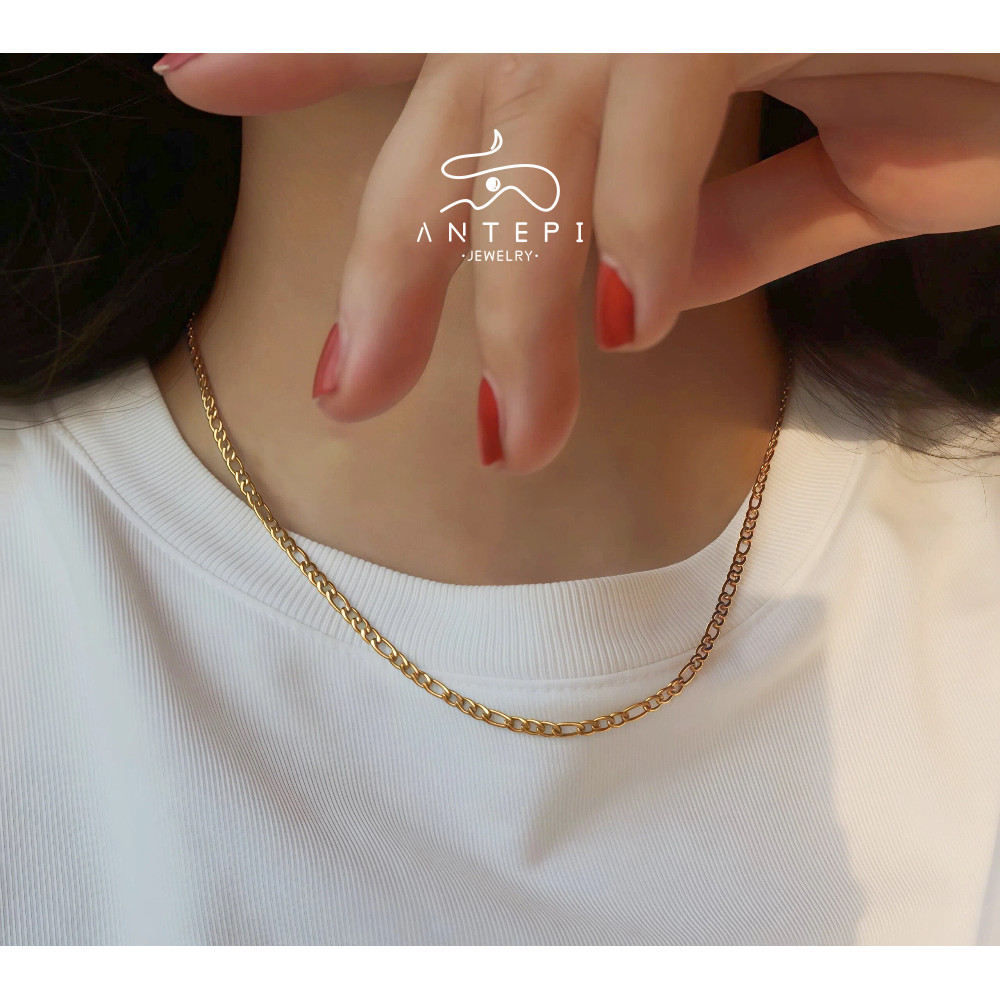 ATP สร้อยคอ unisex สไตล์มินิมอลชุบ 18K · โซ่สร้อยคอไม่ซีดจางกันน้ําสําหรับทั้งหญิงและชาย