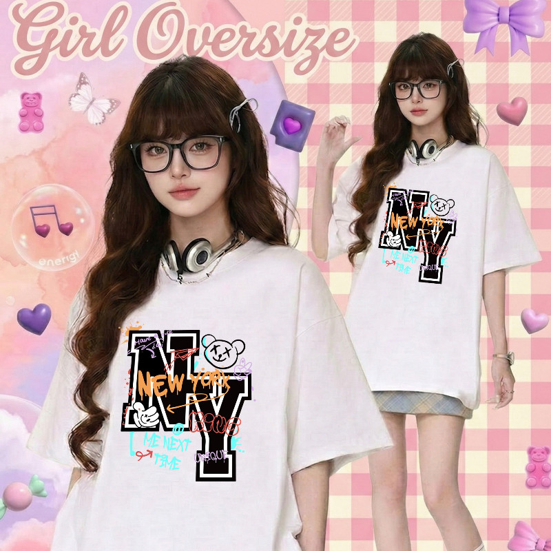 T42.SHOP🌸 เสื้อแฟชั่น ใส่สบาย เสื้อยืดแขนสั้น ลาย เสื้อ"NEW YORK NY" ผ้านิ่ม OVERSIZE แฟชั่น ผ้าฝ้าย
