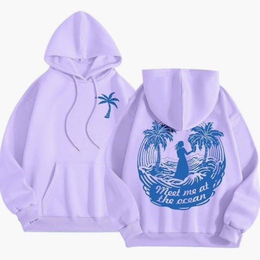 URTHE - เสื้อฮู้ด Oversized แขนยาว ปักลาย รุ่น  BROKEN CORAZON HOODIE