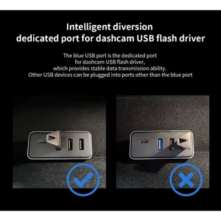 Docking Station USB Hub 4-in-1 สําหรับ Tesla รุ่น 3 รุ่น Y Glovebox สําหรับ Dashcam แฟลชไดรฟ์ Charger ข้อมูล Transfer เกมเพลง