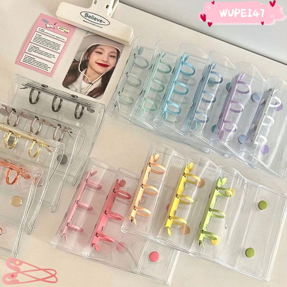 WUPEI47AD Photocard Holder, PVC Idol Pictures Storage Binder Photo Album, หนังสือการ์ดชื่อหลวมกันน้ํ