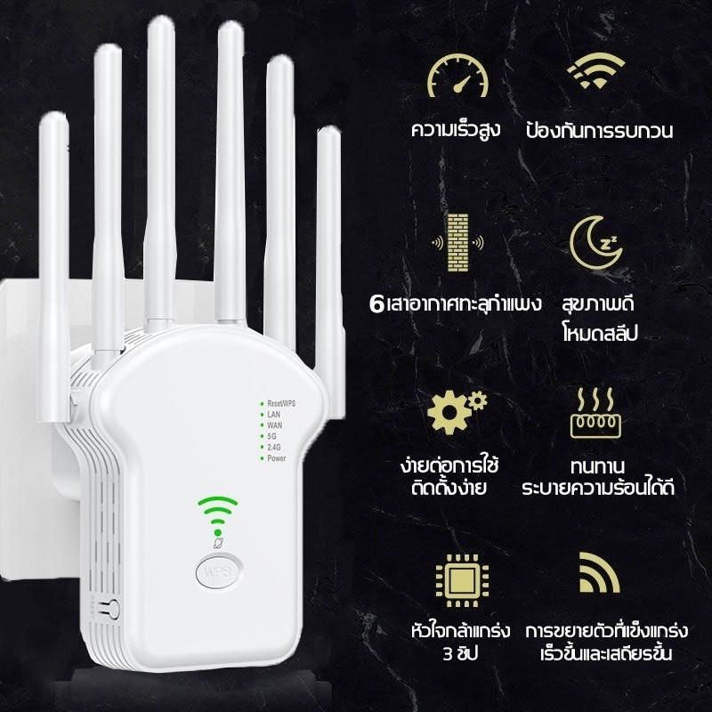 ตัวขยายสัญญาณ WiFi รีพีตเตอร์ ตัวขยายสัญญาณ ตัวเสริมสัญญาณ WiFi ตัวขยายสัญญาณเราเตอร์