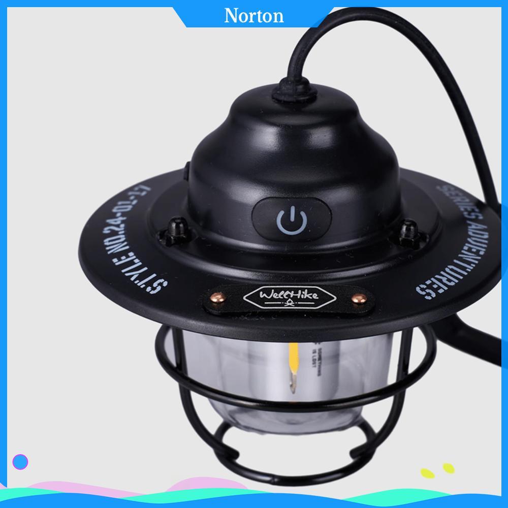 ❦HW LED Camping โคมไฟหรี่แสงได้ Camping Light ประเภท C ชาร์จ Retro Camping Light 4 โหมดแสง IPX4 กันน