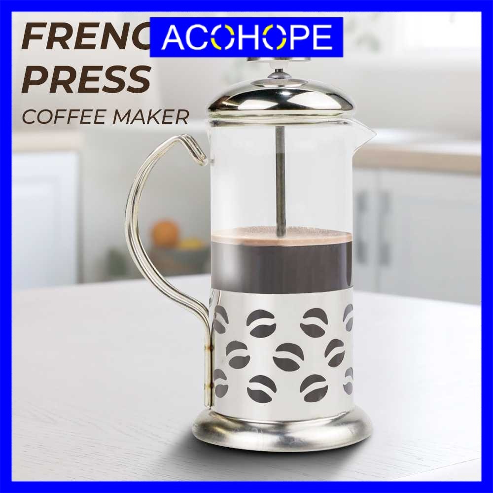 Afope French Press Manual Coffee Maker Pot Beans Pattern - KG72I