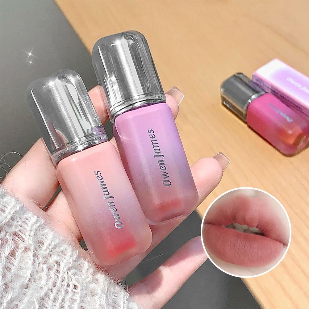 OWEN JAMES ลิปกลอสให้ความชุ่มชื้นกันน้ํา Makeup Beauty Velvet Matte Lipstick