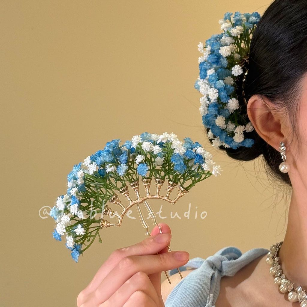 Liu Yifei Gypsophila ดอกไม้ Hairpin หญิง Headdress ใหม่จีน Hairpin Hairpin Hairpin Hairpin เจ้าสาว H