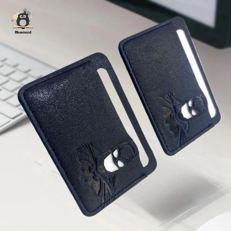 [Bluemood] Bat ID Wallet Slim Leather Card Holder Case Wallet With Hero Mask Creative Anniversary Bi