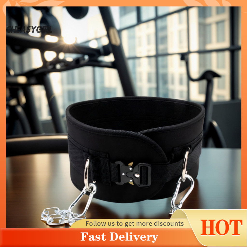 Che Secure Grip Dip Belt Strength Trainer Belt Strength Trainer Weighted Pull-up Belt D-rings กว้างส