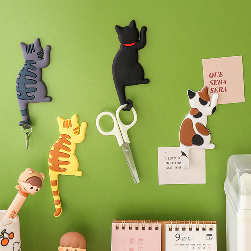 Yuantou Cat Tail สติ๊กเกอร์ติดตู้เย็น Hook Strong Magnet Hook Magnetic Sticker Japan Korea-Happy Sho