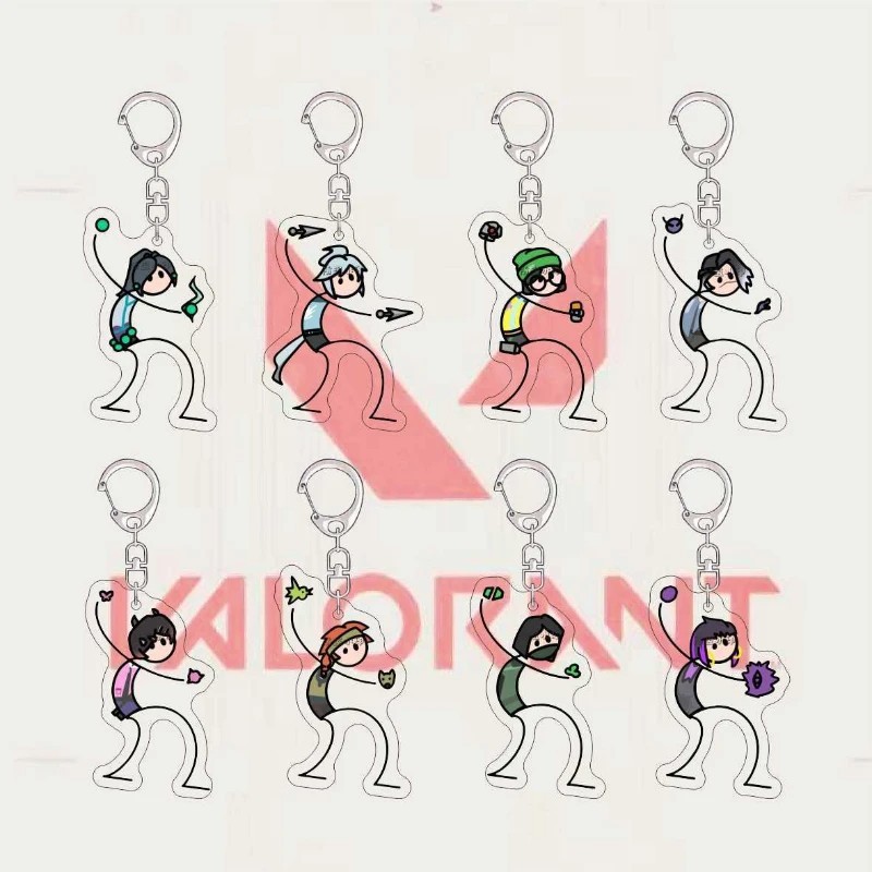 Valorant อะคริลิค micha พวงกุญแจ Jett Sage Killjoy Reyna Clove Fade Viper Skye น่ารัก meme ตกแต่งกระ