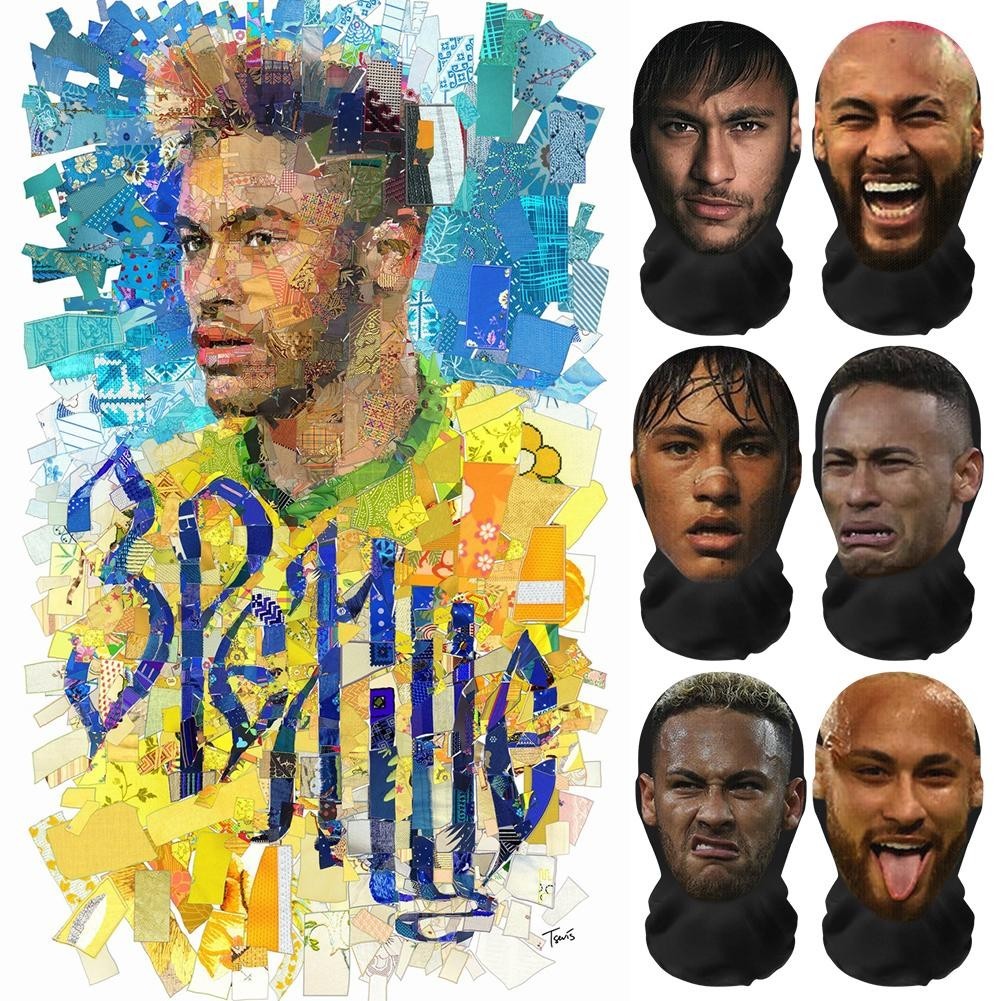 Creative Neymar Ronaldo Messi 3d หมวกพิมพ์ไม่มีรอยต่อ Face Balaclava หมวกหน้ากาก D6r8