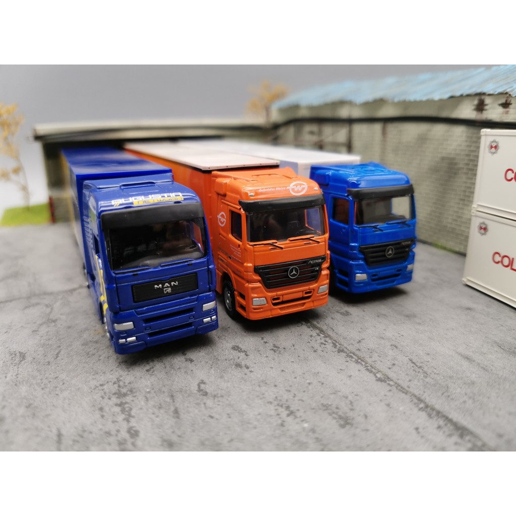 1: 87 WSI รถบรรทุกตู้คอนเทนเนอร์รุ่น Non-herpa waking schuco Container Truck Model, with Rearview Mi