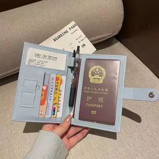 MUKUKU ซองใส่หนังสือเดินทางลายตาราง มีช่องใส่บัตรครบหลายใบ หนัง PU ดีไซน์บาง