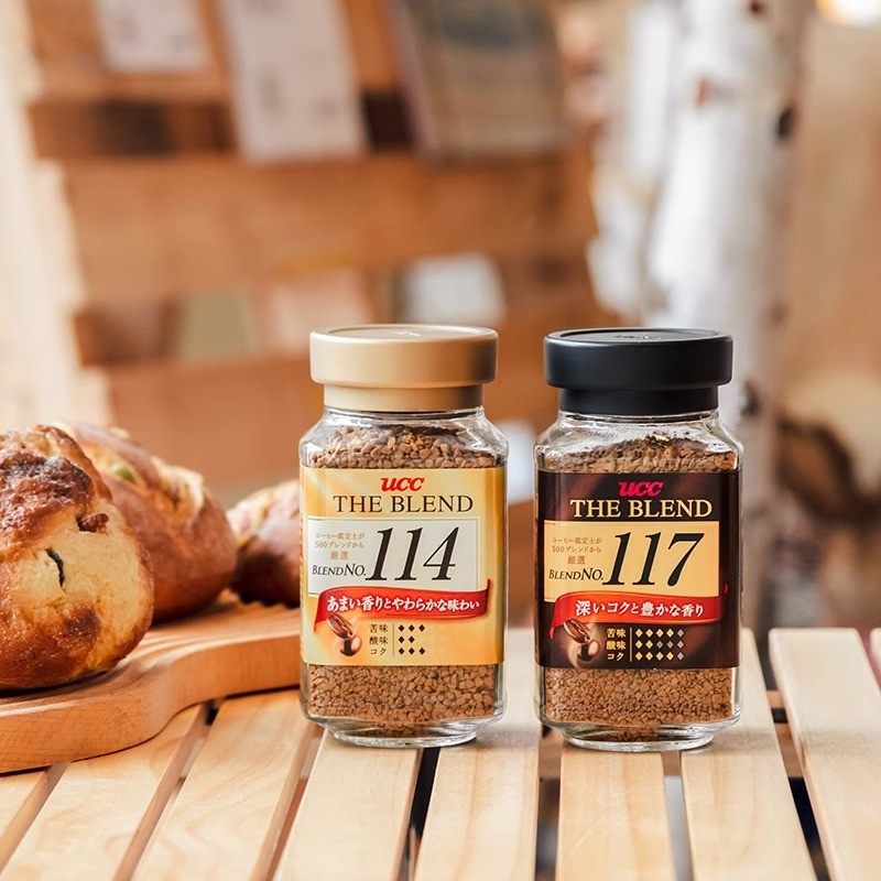 ญี่ปุ่นนําเข้า UCC117 Coffee Instant Freeze-Dried Cane-Free 114 Black Coffee Powder BY