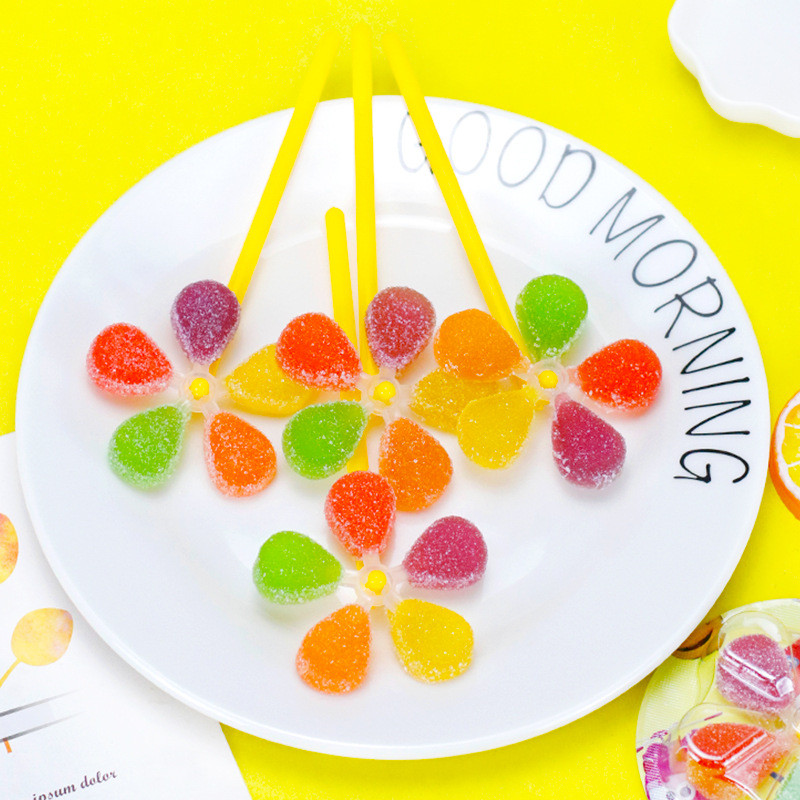 Golden Rice Valley 12g ลูกอมกังหันลมหลากสี Gummy เด็กอนุบาลขนมการ์ตูน Lollipop Boxed Candy 1.02