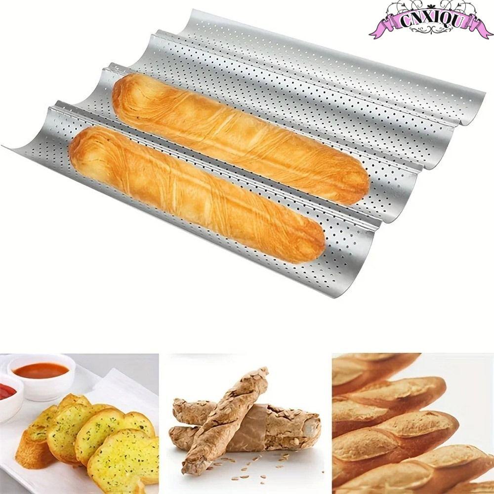 CNXIQU แม่พิมพ์ Baguette, Waves Bakeware Baguette Baking Tray, Nonstick Baking Tool French Bread Toa